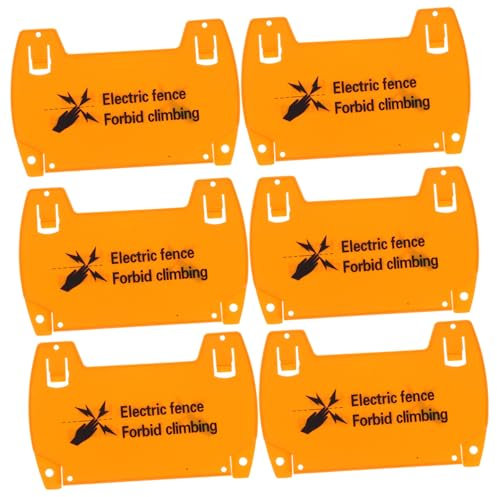 PartyKindom 6pièces Lot De Panneaux Avertissement De Clôture Électrique Plastique Avec Étiquette Avertissement De Danger Électrique Visibilité Haute Pour Sécurité Des Fermes Et Jardins