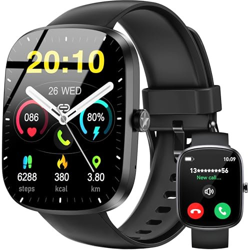 OUKITEL Smartwatch Herren Damen (Anruf Annehmen/Tätigen), 1.91 HD Smart Uhr mit Schlafüberwachung, 140+Sportmodi Fitnessuhr mit Herzfrequenz/Schlaf/SpO2, IP68 Wasserdicht Uhren für iOS Android