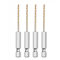 2mm Hex Shank Drill Bits Set - 4-Pack Titanium Coated High Speed Steel Twist Bits for Wood, Metal, Plastic, Stainless Steel & Alloys | Heavy-Duty Versatile Drilling Solution