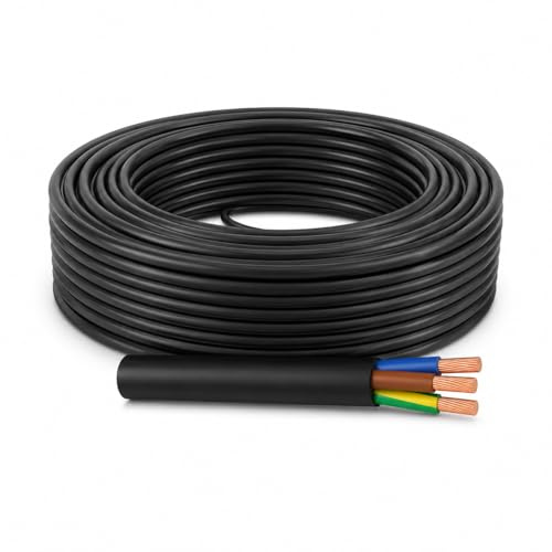 WEBMATEL Cable RV-K 3x2.5mm 0.6/1kV 25m - Manguera RVK Cable Electrico Exterior Negro Instalacion Electrica Interior Exterior