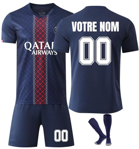 2026 Maillot de Foot Enfant Adulte - Maillot Personnalisé avec Nom et Numéro, Ensemble de Maillots avec Football Tee Shirt Short et Chaussettes Ntidérapantes,Domicile Extérieur Jersey Cadeaux de Fans