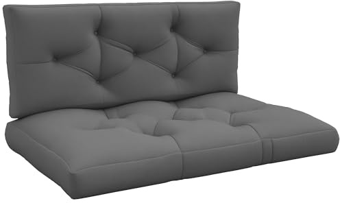 Outsunny 2 Sitzer Palettenkissen 120x80x12 cm Bankauflage Dunkelgrau