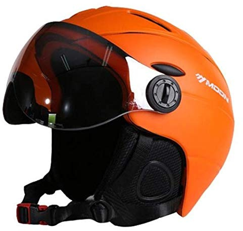 Heemtle 2-in-1 Visor Ski Casque de Snowboard Masque de Neige Amovible Anti-Brouillard Anti-UV Anti-UV Intégré Protection Masque Léger Adulte Hommes/Femmes (Ajustable: 61-64cm)