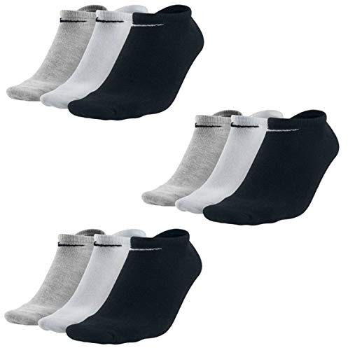 Nike 9 paia di calzini per sneaker No Show, colore: nero, bianco, multicolore, multicolore, 42-46