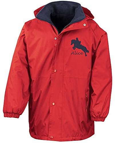 Luvponies Reitjacke, personalisierbar, Marineblau/rot, Medium (Age 7-8 Years)