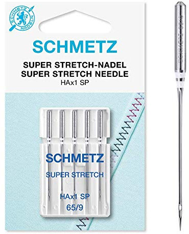 SCHMETZ | 5 Aiguilles pour machines à coudre | Super Stretch | HAX1 SP | Grosseur 65/9