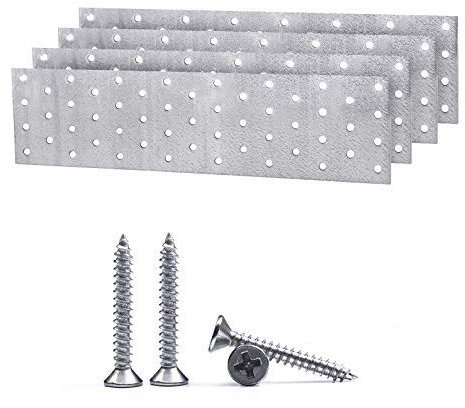 (Confezione da 4 pezzi) Viti incluse Piastra di giunzione connettore piatto in acciaio 80 x 300 x 2 mm