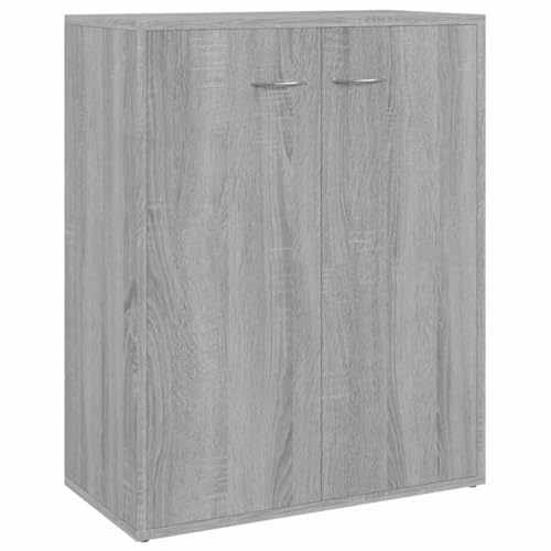 vidaXL Aparador Mueble Salón Sala Estar Almacenaje Armarios Flotante Dormitorio Casa Entrada Estante Cajón Madera Contrachapada Gris Sonoma