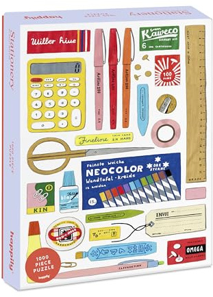 Stationery 1000 Piece Jigsaw Puzzle for Adults | Premium 100% Recycled Board | Modern 1000 Piece Puzzle for Adults | Happily Jigsaw Puzzles