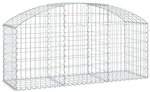 Makastle Parterre surélevé en Gabion arqué, jardinière en Cage à Pierre, Lit Surélevé à Gabion, Parterre de Fleurs Jardin Terrasse Extérieur Jardinière Panier à Pierres, 150x50x60/80 cm Fer galvanisé