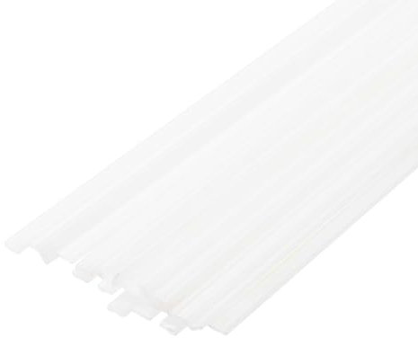 sourcing map 20pcs 8 Inch Plastic Welding Rods ABS Welding Strips Welder Rods for Plastic Welder,Car Bumper, Kayak Repair, White
