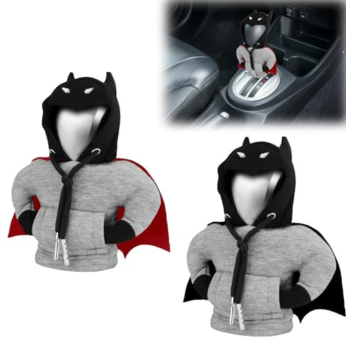 Vordpe 2 Stück Halloween Schläger Schaltknauf Hoodie, Schaltknauf Abdeckung, Schaltknüppel Überzug, Auto Schaltknauf Bezug, Sachen Innenausstattung fürs Auto