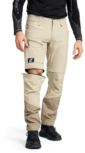 RevolutionRace RVRC GP Pro Stretch Zip-Off Pants für Herren, Wandelbare Wanderhosen für Outdoor-Aktivitäten, Aluminium/Brindle, M