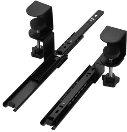Plateau de clavier sous le bureau, rail de serrage pour plateau de clavier, avec système de montage en C, pour la maison, le bureau (1 lot)
