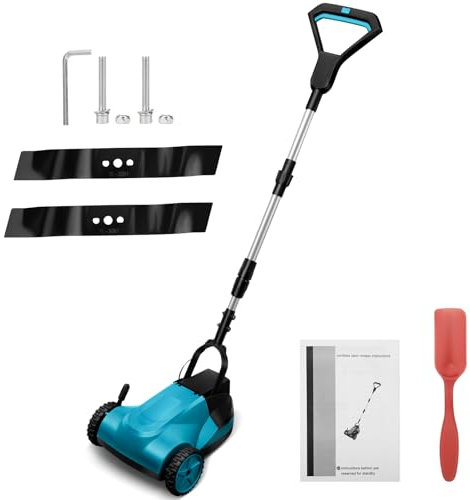 Cortacésped inalámbrico compatible con batería Makita de 18 V (sin batería), cortacésped manual sin escobillas para superficies de césped de hasta 50 m², ancho de corte 21 cm, 3 altura de corte