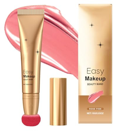 Rubor de contorno líquido: tinte radiante, mezcla de color para mejillas, fórmula para resaltar que no se desvanece, con efecto halo, cinta de maquillaje natural | Cosmético para