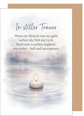 Edition Seidel Biglietto di condoglianze, con busta, biglietto di condoglianze, biglietto di condoglianze, biglietto pieghevole con scritta in stiller Trauer Mitgefühl Erinnerung Anteilnahme Gedenken