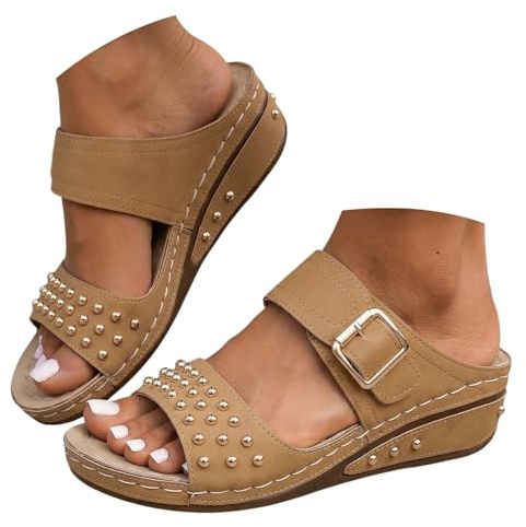 Pantoletter dam med remmar, tofflor dam sommar pantoletter bak PU-läder fritidsskor bekväma utomhussandaler utomhus trekkingsandaler strand barfotasandaler eleganta sandaler och tofflor