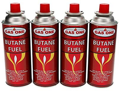 GasOne Butane Fuel Canister, 4 Pack (New Version)
