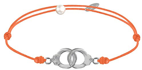 Les Poulettes Jewels – armband länk sterling silver handbojor, colore: Orange, cod. SDU-BRA-05-10-1278