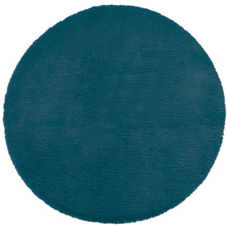 Atmosphera - Tapis Extra Doux - Effet Fourrure - Bleu Canard D80 cm
