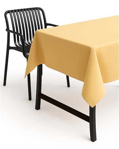 TextilDepot24 Trädgårdsduk linne optik lotueffekt tyg fläckskydd strykfri bordsduk (160 x 160 cm, gul)