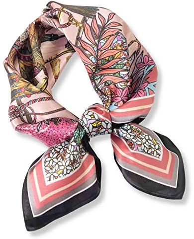 PoeticEHome Foulard in 100% Seta di Gelso Pura - Sciarpa Quadrata Donna Collo e Testa con Confezione Regalo - 68x68 cm