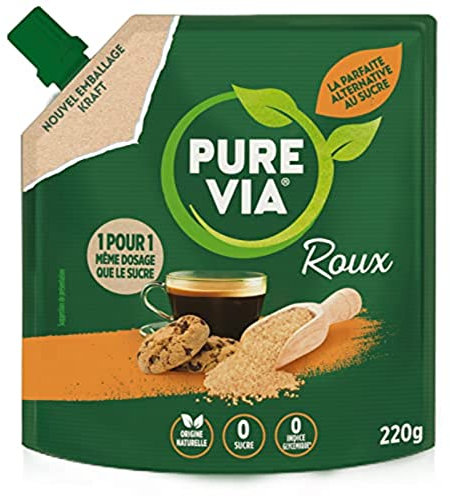 Pure Via Doypack Roux Alternative Naturelle au Sucre Roux, 220g