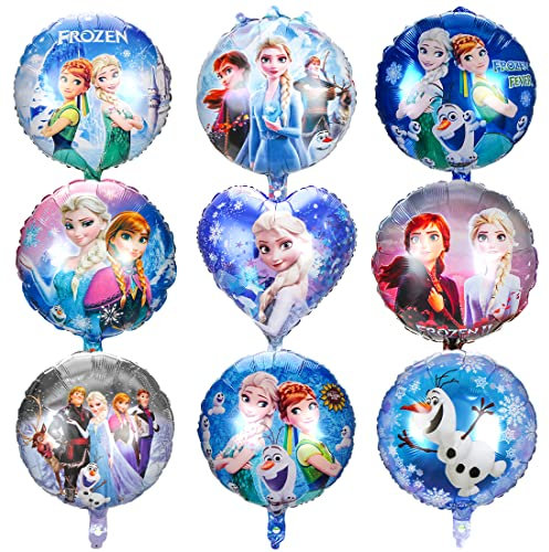 Geburtstag Luftballons Mädchen, 9PCS Luftballon Blau Geburtstag Kit, Große Größe Folienballons Blau Geburtstagsdeko für Mädchen Partei Hintergrunden