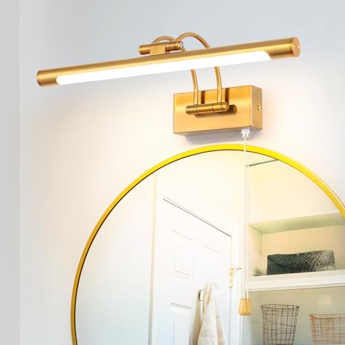 LED Applique Parete Lampada 40cm 8W Illuminazione Specchio da Bagno IP44 3000K Ottone Regolabile Braccio Luce Dell'immagine Luci Lettura Comodino Interni Applique Da Parete Con Tirare l'interruttore