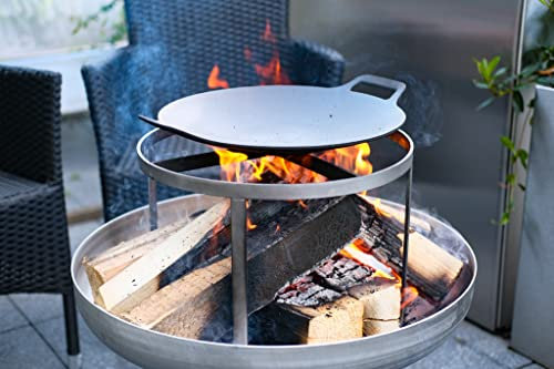 Stahlkunst Edelstahl Kochgestell mit Wok für Feuerschalen