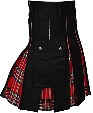 Couleur Épissure Kilt Écossais Médiéval Écosse Jupes Plissées Tartan Irlandais Vintage Jupe Écossaise Traditionnelle Vêtements Steampunk Mode Gothique Kilt Kendo, rouge, M