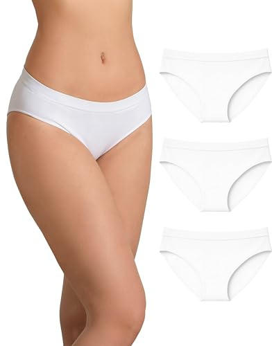 Risalti Culotte Femme Microfibre Seamless Pcs3 – Slip Femme sans Couture et Etiquettes, Culottes et Slips Douce, Élastique et Respirante Plus Confortable Que Le Coton - Made in Italy
