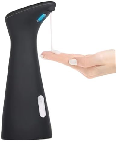 Automatic Soap Dispenser, 6.8Oz Touchless Soap Dispenser Waterproof Battery Powered Electric Hand Soap Dispenser for Bathroom Kitchen Office Without Battery Black Hand Soap Dispenser