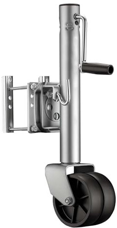 Wiltec Servotimone con Ruota di appoggio Doppia, Portata 680 kg, ruotino di appoggio per carichi Pesanti, Altezza Max 27 cm, per rimorchi e Caravan