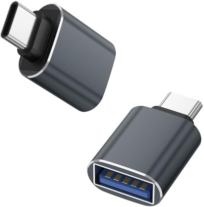 Mugust Adaptador USB C a USB 3.0,2 Pack USB C Macho a USB Hembra Convertidor para iPhone 16 Pro MAX MacBook Air iPad Galaxy Huawei(Gris)
