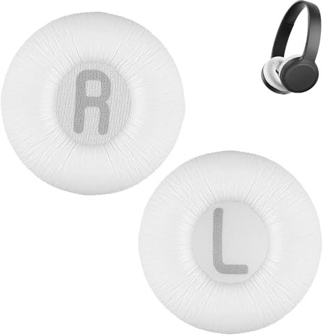 1 par Almohadillas de Repuesto para Auriculares JBL Tune600 T500BT T450 T450BT JR300BT T510BT T520BT JR310BT (No es Compatible con Tune600btnc), con Espuma Viscoelástica Diseño Ergonómico- Blanco
