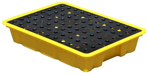Vexorium Vaschetta di Contenimento con Griglia Removibile – Resistente ai Prodotti Chimici, Facile da Pulire, Impilabile, per Laboratorio, Officina e Fusti di Olio,49 * 35 * 9.5cm