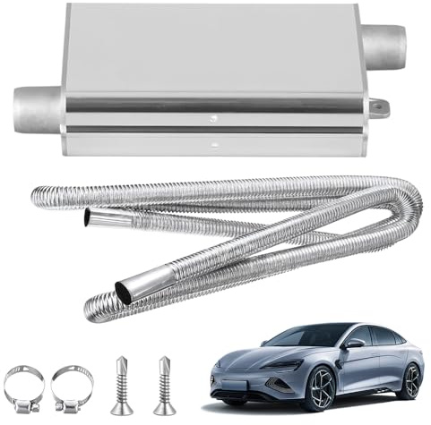 DAJASD 24mm Silenciador de Tubo de Escape, Silenciador de Escape, Silenciadores Escape Repuesto y Tubo de Escape de 200 cm Generaleación Aluminio Mejorado Para Sistemas Escape Automóviles(plata)