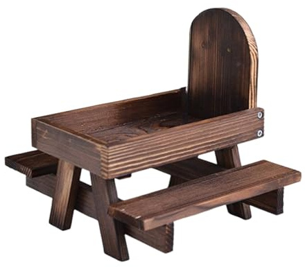 Nourriture pour animaux en bois pour oiseaux de jardin et écureuils Tous les supports de maïs météo avec soleil pour animaux sauvages Alimentation en bois Écureuil Feeder avec parapluie