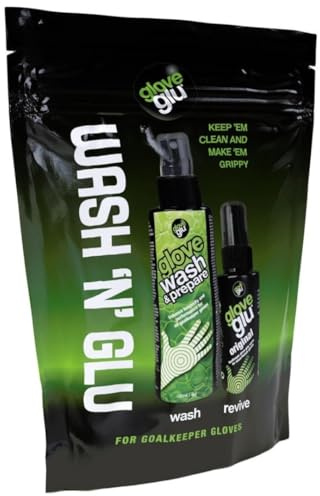 gloveglu Wash N Glu Goalkeeper Glove Spray Bundle Contains gloveglu 120ml Premium Goalkeeper Glove Wash Prepare 50ml Original Grip Spray
