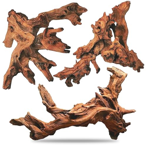 Hamiledyi Aquarium Driftwood 3PCS Natural Trunk Driftwood Assorted Branches 8-12 Reptile Wood Decor Terrarium Ornament Fish Tank Decoration