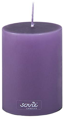 Sovie CANDLES Stumpenkerze AUBERGINE, Ø 70mm x 100mm, ca. 52 Stunden Brenndauer, elegante Blockkerze, Flachkopfkerze und Dekokerze für stilvolle und festliche Dekoration