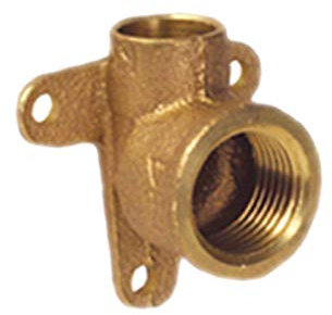 MegaHaustechnik Löt Fitting 4471G Wandwinkel i-IG Muffe zum Löten für Kupfer Rohr Außendurchmesser 15mm mit 1/2 Rohr Zoll Innengewinde Trinkwasser geeignet Deckenwinkel Wasser Hahn Anschluss