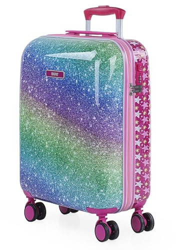 DE- SKPAT — Kinderkoffer, Rolloffs Art Handgepäckwagen für Mädchen, leichter Kindertrolley, Handgepäck, kompatibel mit Ryanair TSA-Kombinationsschloss, Fuchsia