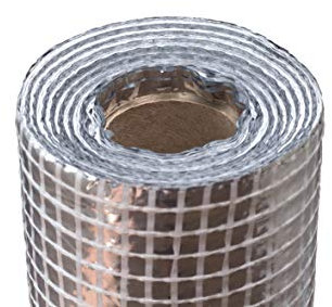 Barrière anti-vapeur en aluminium - 1,5 m de large - Membrane d'isolation renforcée en maille de fibre de verre - Isolation thermique pour toit, grenier, pièces (1,5 m x 30 m)