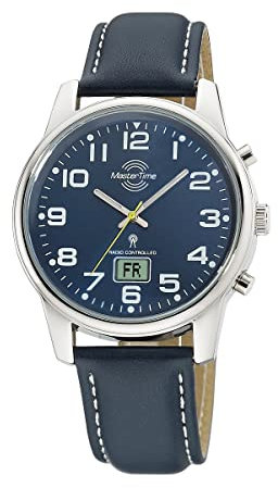 Master Time Funk Quarz Herren Uhr Analog mit digitalem Datum mit Leder Armband MTGA-10815-31L