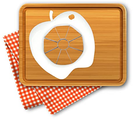 ZENZERO® - TAGLIAMELA - Mela Frutta Cutter - Affettatrice per Mele o Pere fino a 8,5cm - Taglia 8 Fette separandole dal centro - Modello: (MELA in PVC)