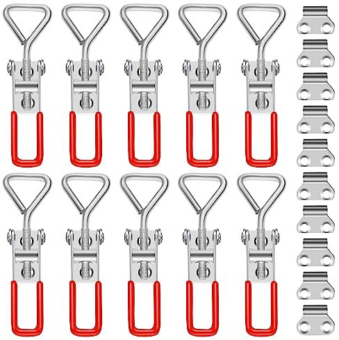 10 Stück Spannverschluss, Kistenverschluss Spannverschluss, Hebel Verschluss Hebel Kistenverschluss Eckbefestigung Sicherheitsschnalle Türriegel für Kisten Schrank Schublade Tür Fenster 100 kg