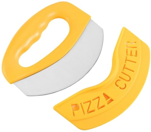 Cortador profesional de pizza – Cortador de pizza de acero inoxidable con tapa y tarjeta de masa, cuchillo para pizza, cortador de pizza, cortador de pizza, accesorios de cocina (naranja)